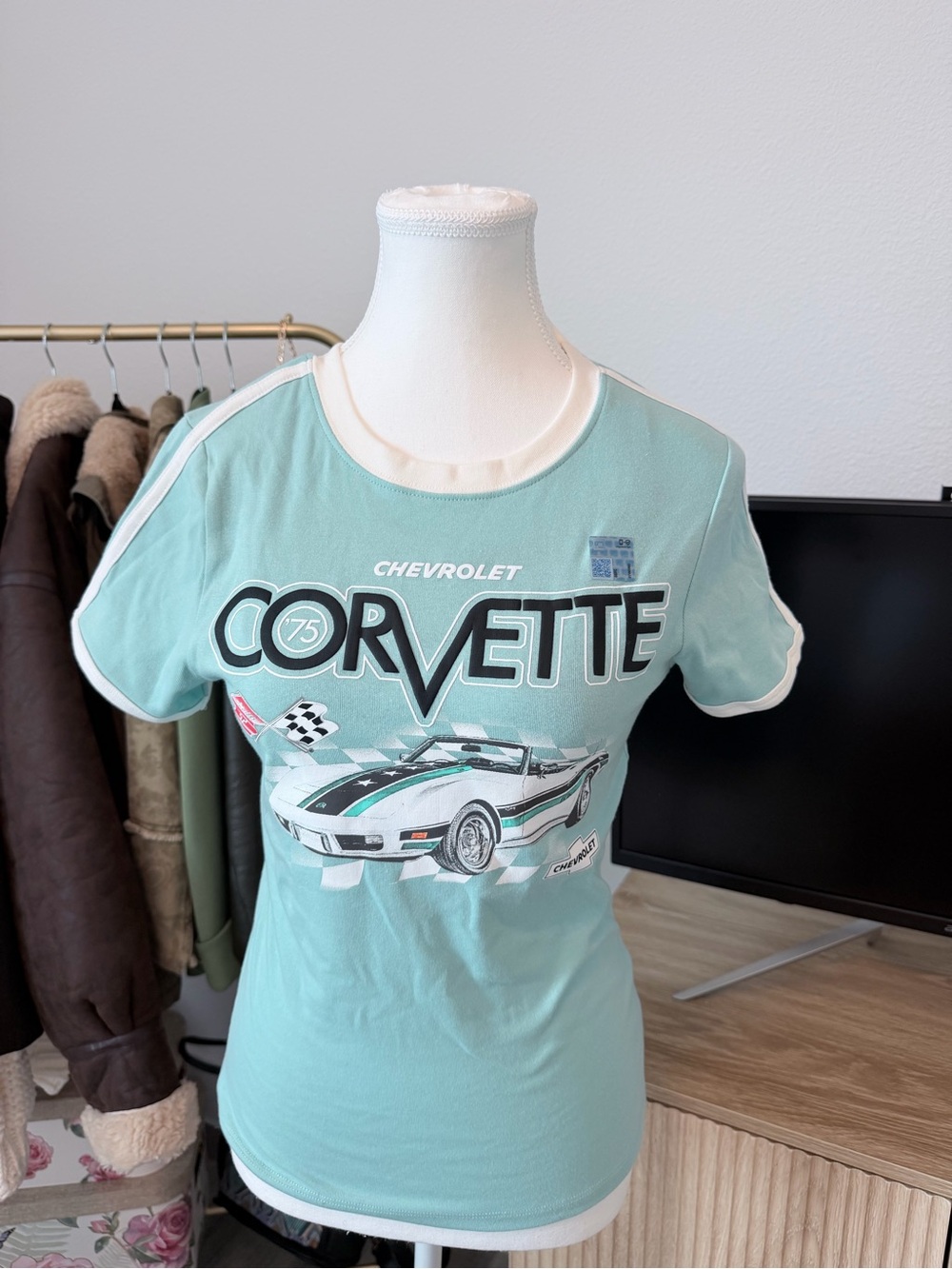 Hybrid Apparel Mint Green Corvette Graphic Tee